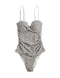 Tummy Control Printed Padded Bandeau Swimsuit