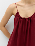 Tie Front Strappy Mini Slip Dress