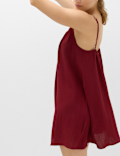 Tie Front Strappy Mini Slip Dress