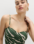 Tummy Control Printed Bandeau Swimsuit