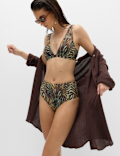 Tummy Control High Waisted High Leg Bikini Bottoms
