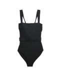 Tummy Control Honey Comb Textured Belted Swimsuit