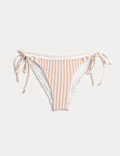 Textured Tie Side Bikini Bottoms