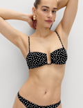 Polka Dot Padded U-Wire Bandeau Bikini Top