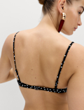 Polka Dot Padded U-Wire Bandeau Bikini Top