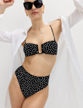 Polka Dot High Waisted Bikini Bottom