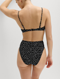 Polka Dot High Waisted Bikini Bottom