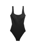 Ribbed Textured Scoop Neck Swimsuit