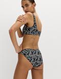 Printed High Leg Bikini Bottoms