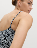 Printed Scoop Neck Swimsuit