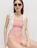 Printed Bandeau Tankini Top