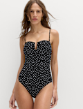 U-Notch Spot Print Swimsuit