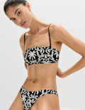 Printed Bandeau Bikini Top