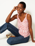 Linen Rich Printed Camisole Top