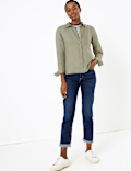 Pure Linen Button Detail Long Sleeve Shirt