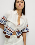 Linen Rich Printed Top