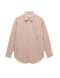Linen Rich Striped Collared Shirt