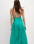 Pure Cotton Strappy V-Neck Midaxi Beach Dress
