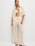Pure Cotton Crochet Beach Trousers