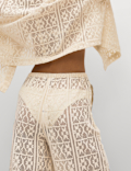 Pure Cotton Crochet Beach Trousers