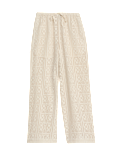 Pure Cotton Crochet Beach Trousers