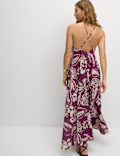 Pure Cotton Printed V-Neck Beach Dress