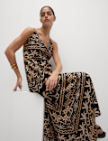 Pure Cotton Printed V-Neck Beach Dress
