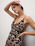 Pure Cotton Printed V-Neck Beach Dress