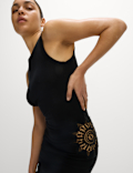 Broderie Round Neck Midaxi Beach Dress