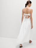 Seersucker Tie Back Maxi Beach Dress