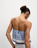 Printed Handkerchief Hem Bandeau Top