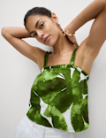 Pure Cotton Printed Strappy Vest
