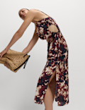 Pure Cotton Printed Cut Out Maxi Beach Dress