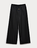 Cotton Rich Beaded Drawstring Beach Trousers