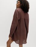 Cotton Rich Textured Shirt with Linen