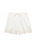 Pure Cotton Lace Insert Beach Shorts