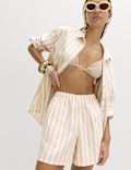 Pure Cotton Striped Beach Shorts