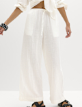 Pure Cotton Drawstring Beach Trousers