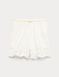 Pure Cotton Embroidered Beach Shorts