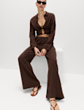 Cotton Rich Beach Trousers with Linen