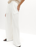 Cotton Rich Beach Trousers with Linen
