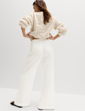 Cotton Rich Beach Trousers with Linen