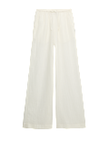 Cotton Rich Beach Trousers with Linen