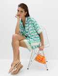 Satin Printed Short Sleeve Beach Shirt