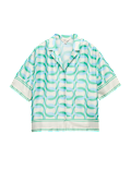 Satin Printed Short Sleeve Beach Shirt