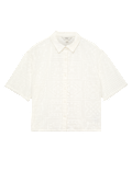 Cotton Rich Textured Collared Beach Cover Up Shirt