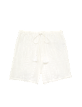 Cotton Rich Textured High Waisted Beach Shorts