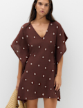 Pure Cotton Polka Dot Beach Cover Up Kaftan