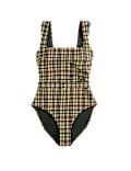 Printed Padded Belted Square Neck Swimsuit
