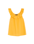 Linen Blend Ruffle Vest Top